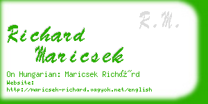 richard maricsek business card